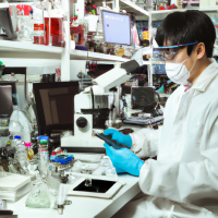 High technology lab in china with western scientist