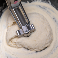 Pizza dough electronic mixer making dough